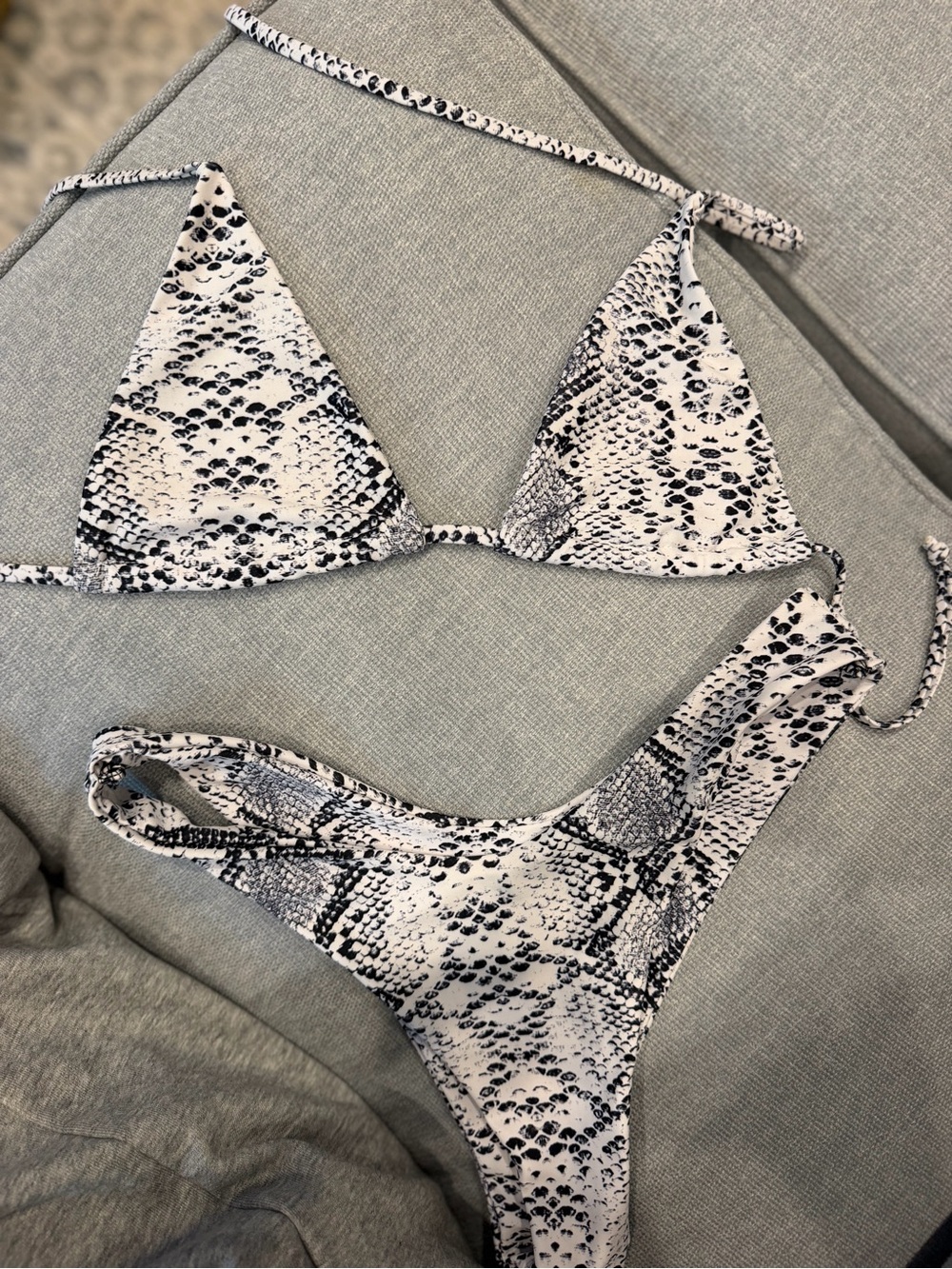 Zaful Snake Print Triangle Bikini Set
